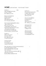 English worksheet: Michael Bubure HOME lyric with ( blank  )s