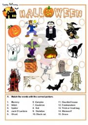 English Worksheet: Halloween