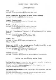 English Worksheet: Relative clauses