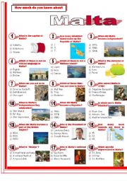 English Worksheet: Malta-Quiz
