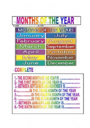 English Worksheet: MONTH OF THE YEAR