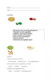 English Worksheet: vegetarian