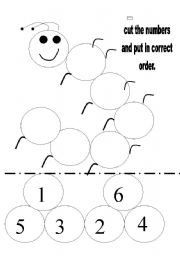 English Worksheet: numbers catterpillar