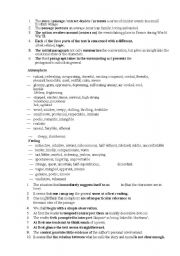 English Worksheet: Some useful vocabulary for text analysis