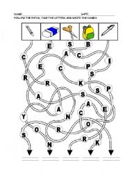 English Worksheet: classroom spaghetti