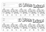 English Worksheet: 10 Little Indians Song