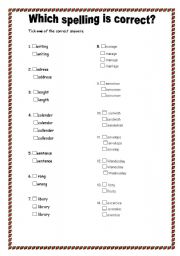 English worksheet: mispelt words