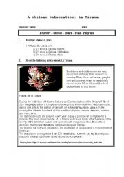 English Worksheet: Celebrations: La tirana