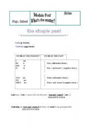 English worksheet: the simple past