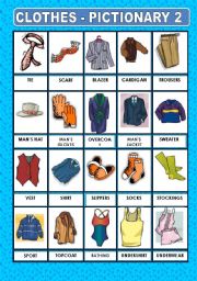 English Worksheet: CLOTHES- PICTIONARY 2