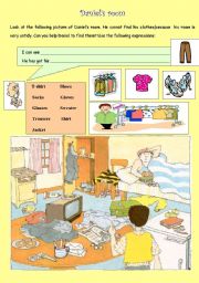 English Worksheet: MESSY ROOM