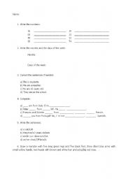 English Worksheet: Exam Inital Evaluation