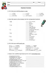 English Worksheet: Verb To Be / To Have Got / There To Be