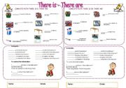 English Worksheet: There is and There are