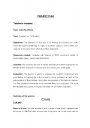 English Worksheet: Hoodwinked Project - teachers notes