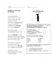 English Worksheet: Emergency on Planet Earth_Lyrics by Jamiroquai