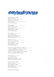 English Worksheet: song: every breath you take