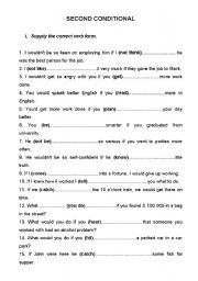 English Worksheet: second conditional