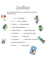 English Worksheet: present simple spelling