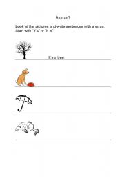 English Worksheet: A or an?