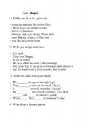 English worksheet: past simple