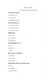 English Worksheet: English proverbs