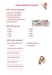 English worksheet: Worksheet about simple present and illnesses