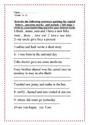English Worksheet: Punctuation worksheet