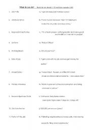 English worksheet: What do you do?