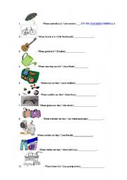 English worksheet: Possessives