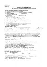 English Worksheet: exam for 10th grade