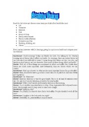 English Worksheet: Healthy living