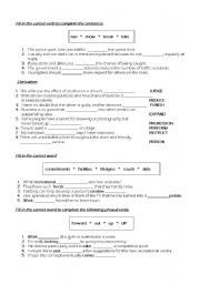 English Worksheet: revison test on grammar