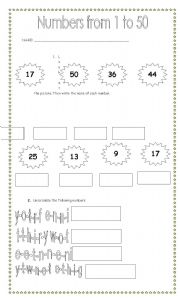 numbers from 1 to 50