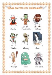 English Worksheet: What are you for Halloween?