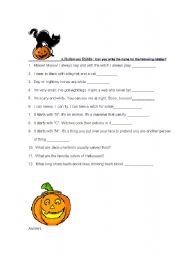 Halloween riddles - ESL worksheet by karencheng