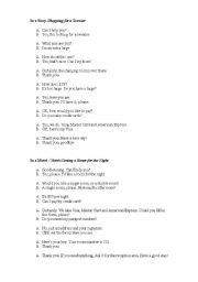 English worksheet: Practice conversations 