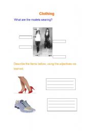 English Worksheet: Describing clothes