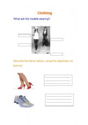 English worksheet: Describing clothes