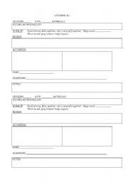 English Worksheet: Lesson plan