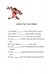 English worksheet: Circle the true words