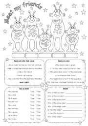 English Worksheet: MEET MY FRIENDS (2)