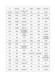 English worksheet: irregular  verbs