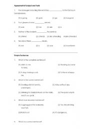 English worksheet: Grammar test 5/6