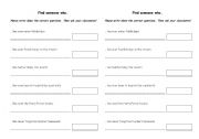 English Worksheet: Find someone who: exercise on present progressive