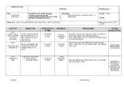 English worksheet: lesson plan