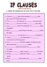 English Worksheet: IF CLAUSES-1st CONDITIONAL