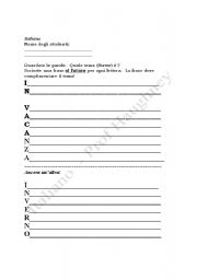 English Worksheet: Futuro: Vacanze & Inverno (Acronym Activity)