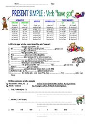 English Worksheet: VERB 