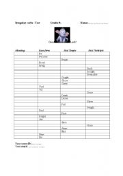 English worksheet: irregulars a--h